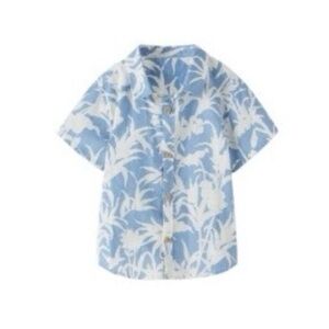 Zara Blue & White Floral Short Sleeve Tee 3T-4T